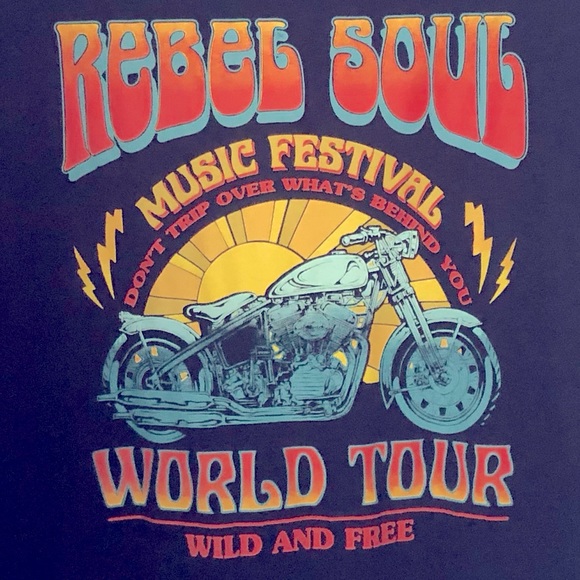 Rebel Soul Motorcycle Graphic T-Shirt - Picture 1 of 4
